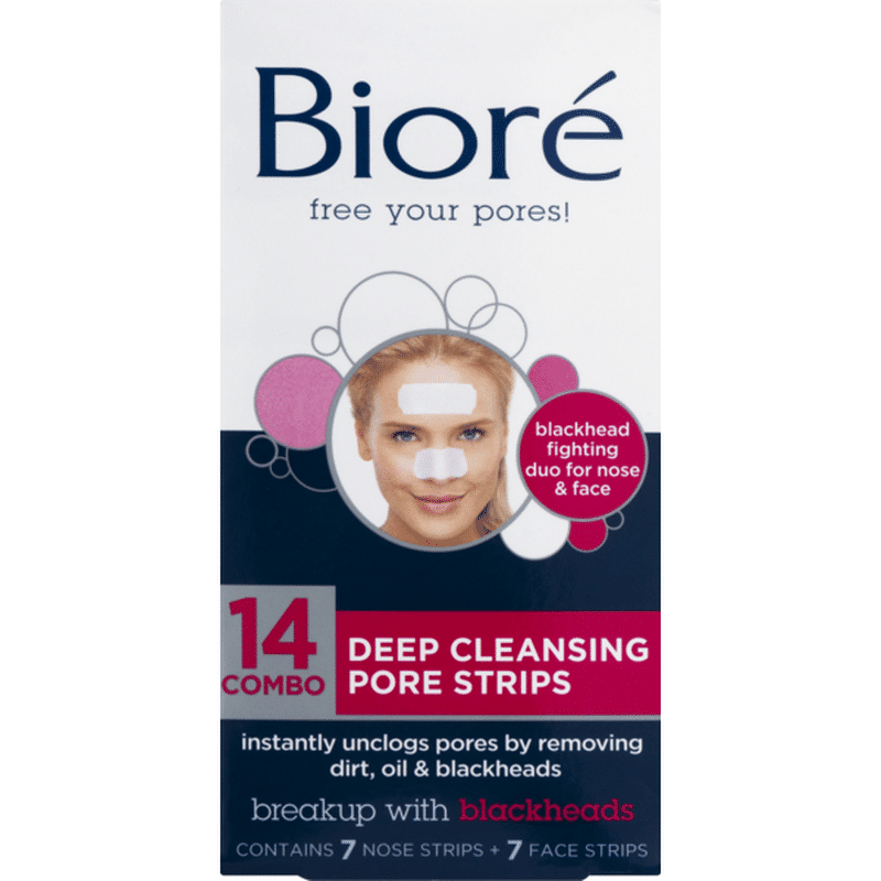 Bioré Nose + Face Deep Cleansing Pore Strips (14 ct) Instacart