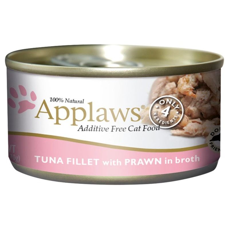 Applaws Tuna Fillet With Prawn In Broth Additive Free Cat Food (2.4 oz