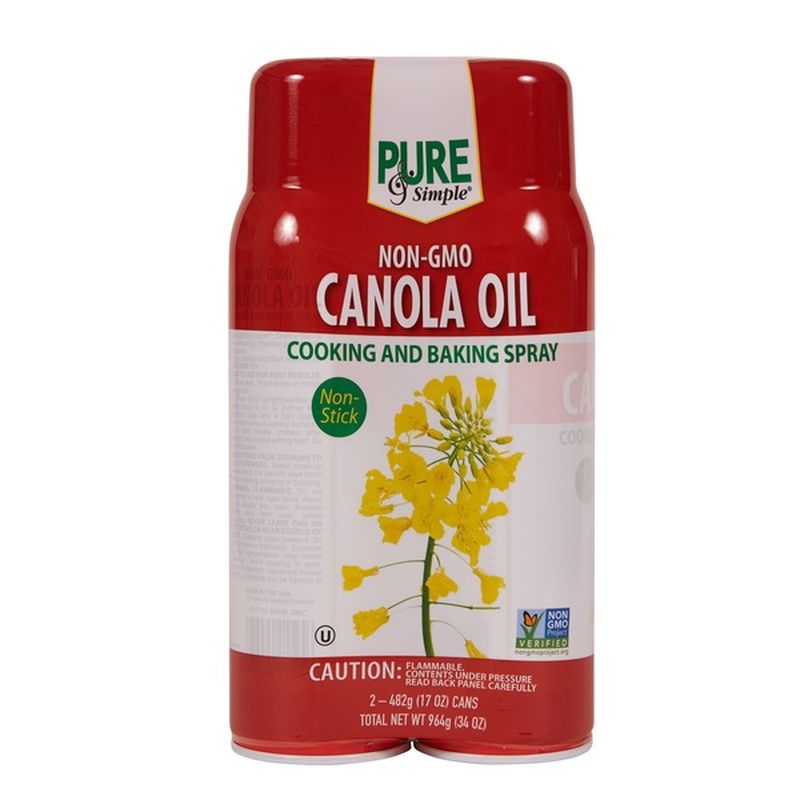 Pure & Simple Canola Oil Cooking And Baking Spray (17 oz) Instacart