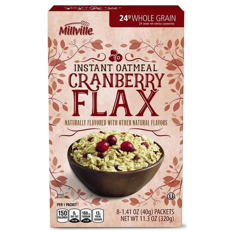 Millville Cranberry Flax Instant Oatmeal (11.3 oz) Instacart