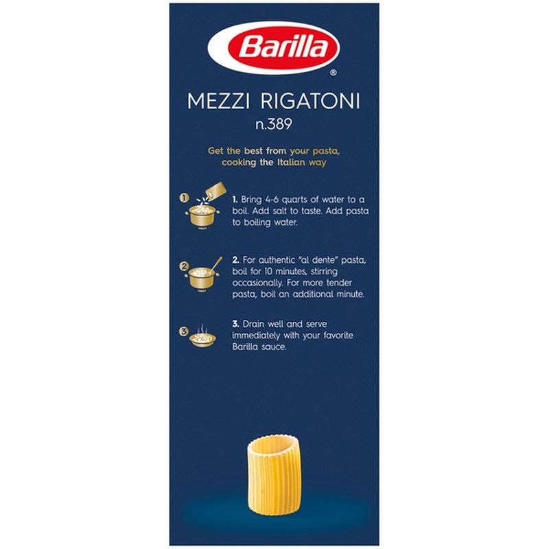 Barilla® Classic Blue Box Pasta Mezzi Rigatoni (1 lb) Instacart
