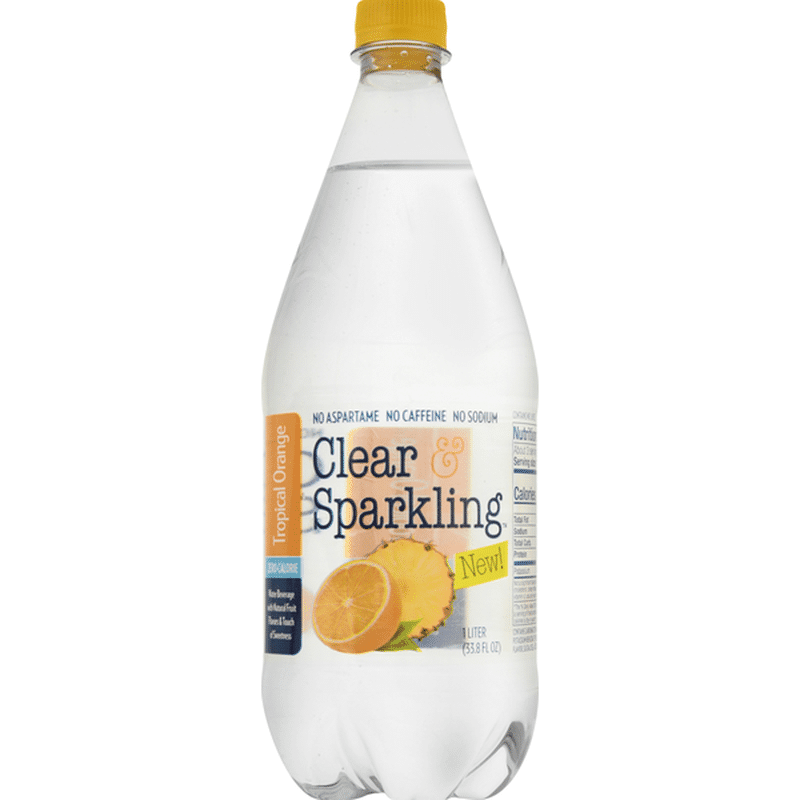 Clear & Sparkling Water Beverage, Tropical Orange (1 L) - Instacart