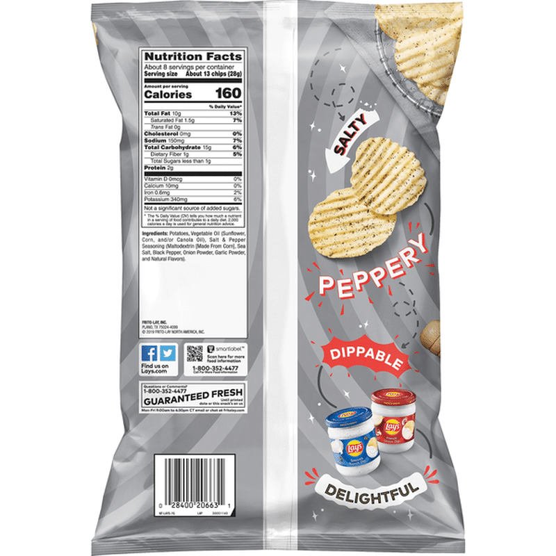 Lay's Salt & Pepper Potato Chips (7.5 oz) Instacart