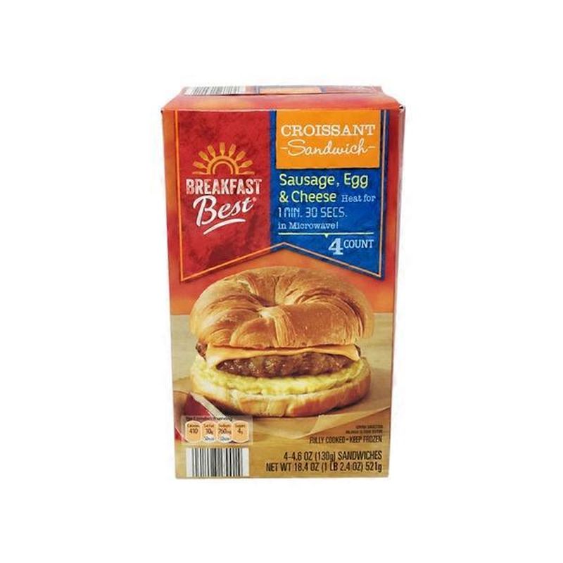 Breakfast Best Sausage Egg Cheese Croissant 18 Oz Instacart