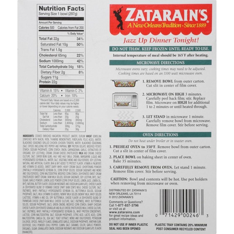 Zatarain's® Frozen Blackened Chicken Alfredo (10.5 oz) from Food4Less