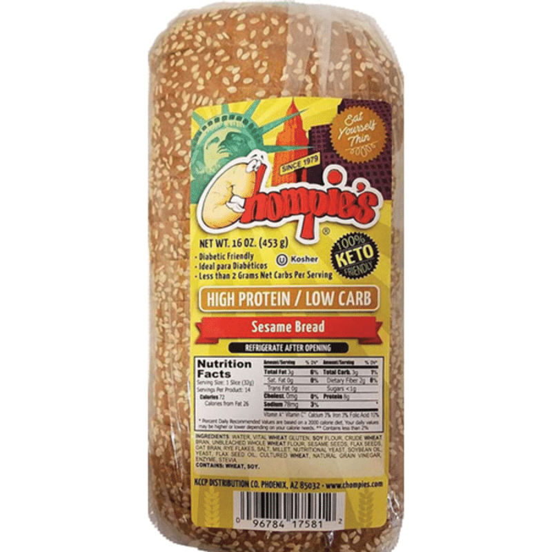 Chompies Low Carb Sesame Seed Bread (16 oz) Instacart