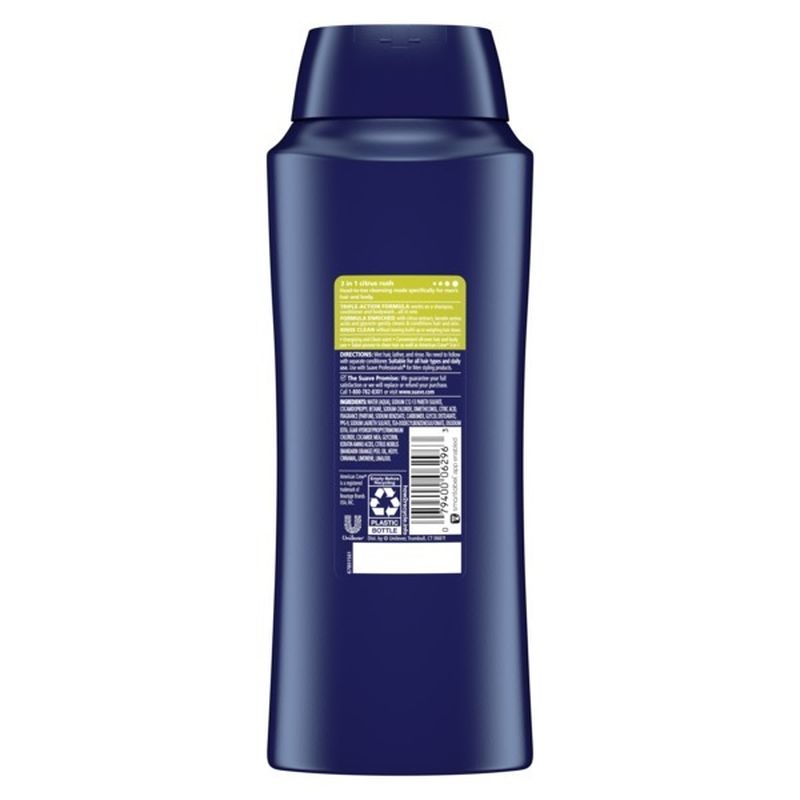 Suave 3-in-1 Shampoo Conditioner Body Wash Citrus Rush