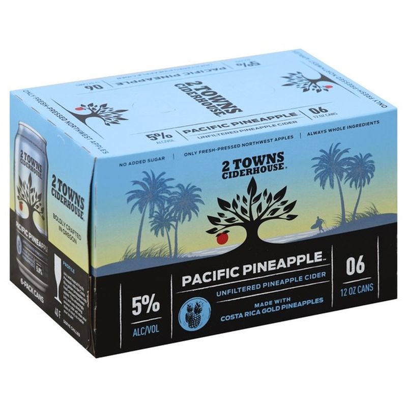 2 Towns Ciderhouse Pacific Pineapple 6Pack Unfiltered Pineapple