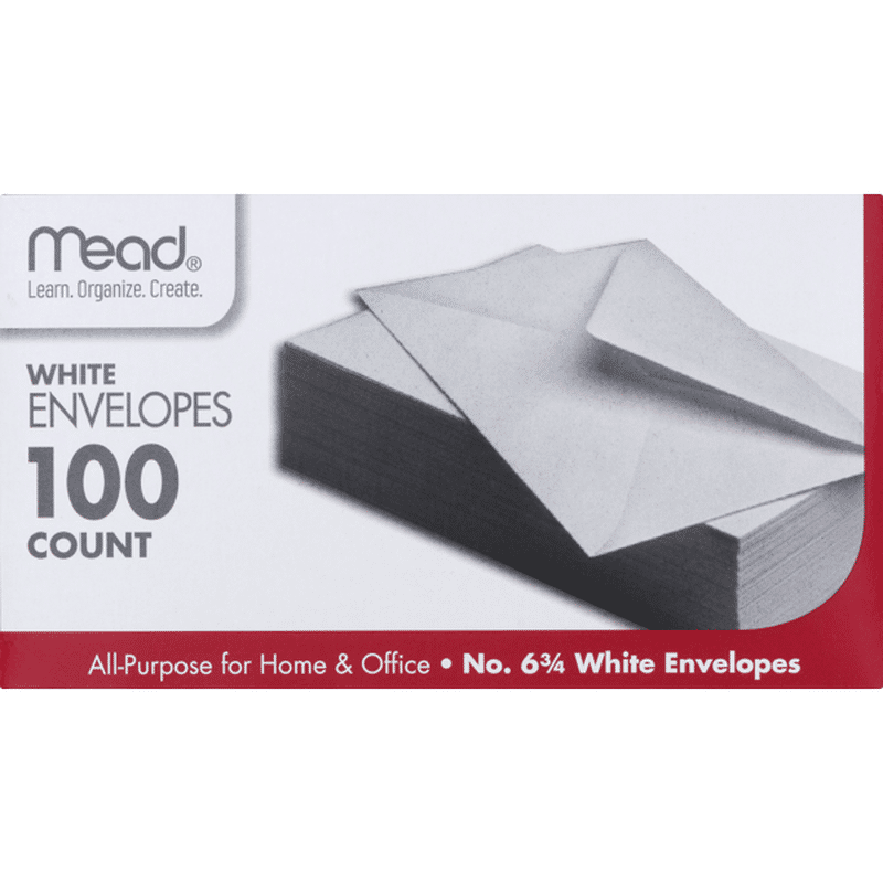 Mead No. 6 3/4 White Envelopes (100 ct) Instacart