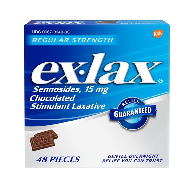 exlax Regular Strength Stimulant Laxative Chocolated Pieces (48 ct