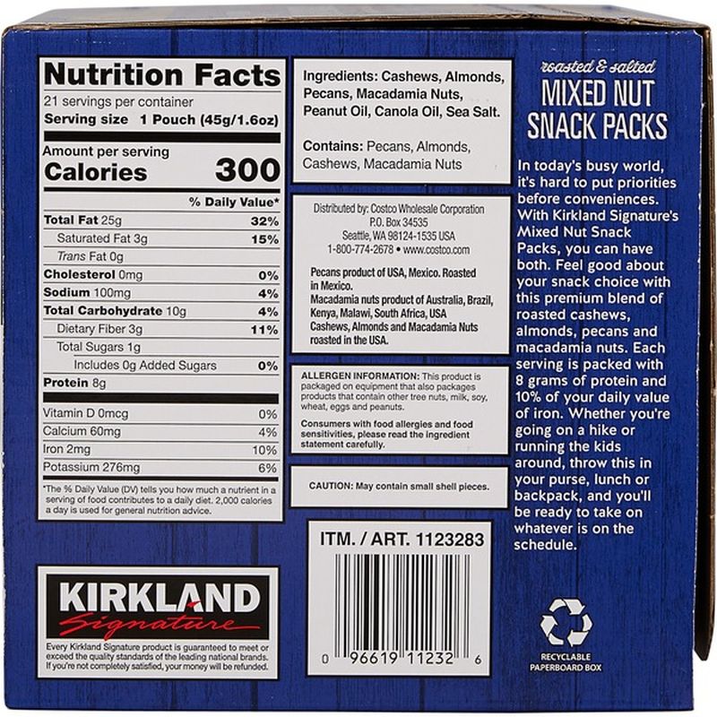 Kirkland Signature Mixed Nut Snack Packs (1.6 oz) Instacart