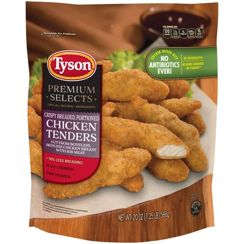Tyson Premium Selects Crispy Breaded Portioned Chicken Tenders
