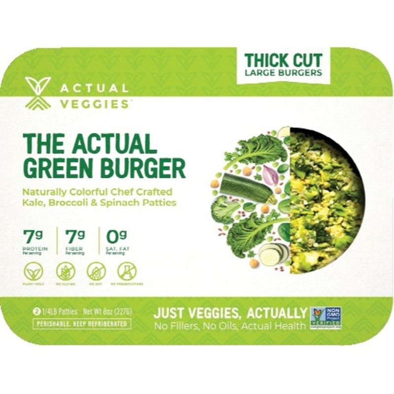 Actual Veggies The Actual Green Burger Kale, Broccoli & Spinach Patties
