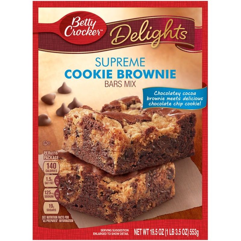 Betty Crocker Delights Dessert Bar Mix Supreme Cookie Brownie (19.5 Oz ...