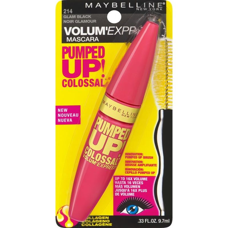 Maybelline Pumped Up Colossal Washable Mascara Glam Black (0.33 fl oz