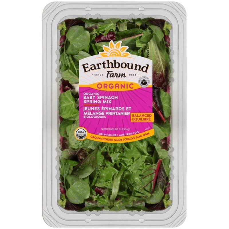 Organic 50/50 Spinach + Spring Mix (1 lb container) - Instacart