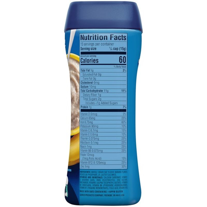 gerber probiotic oatmeal banana
