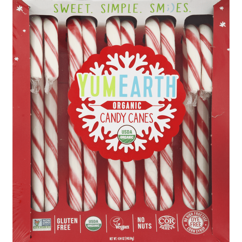 YumEarth Candy Canes, Organic (10 each) - Instacart