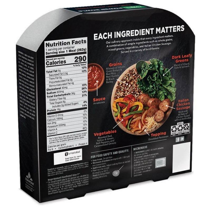 Healthy Choice Power Bowls Italian Chicken Sausage And Peppers (9.25 oz ...