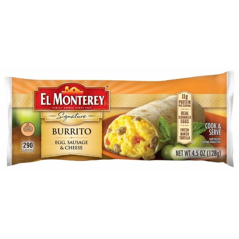 EL Monterey Signature Egg, Sausage & Cheese Burrito (128 g) from Kroger ...