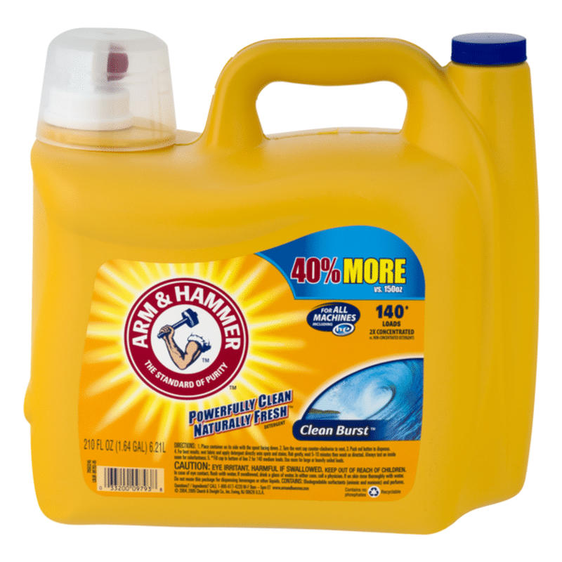 Arm & Hammer Clean Burst, 140 Loads Liquid Laundry Detergent, (210 fl