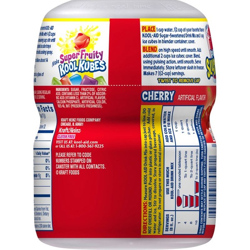 KoolAid Sugar Sweetened Cherry Powdered Drink Mix (19 oz) from HEB