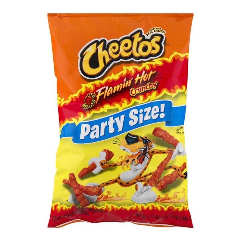 Flamin Hot Cheetos Lime Nutrition Facts Cheetos Cheese Flavored Snacks Flamin Hot Flavored Crunchy Party Size 17 5 Oz Instacart
