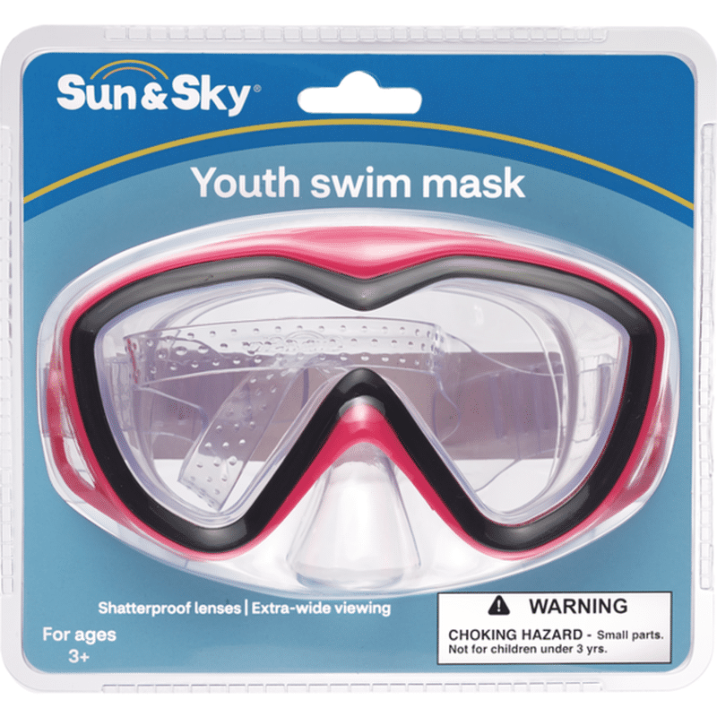 Sun & Sky Shatterproof Lenses for Ages 3 Extra Wide Viewing Kids' Swim Mask
