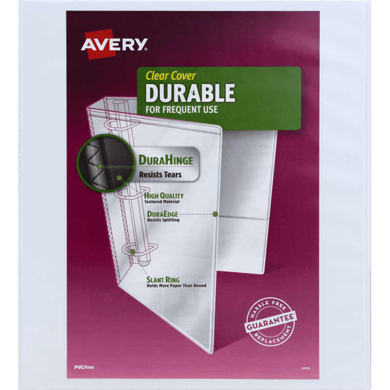 Avery Binder, Durable, Clear Cover, 1 Inch (1 each) Instacart
