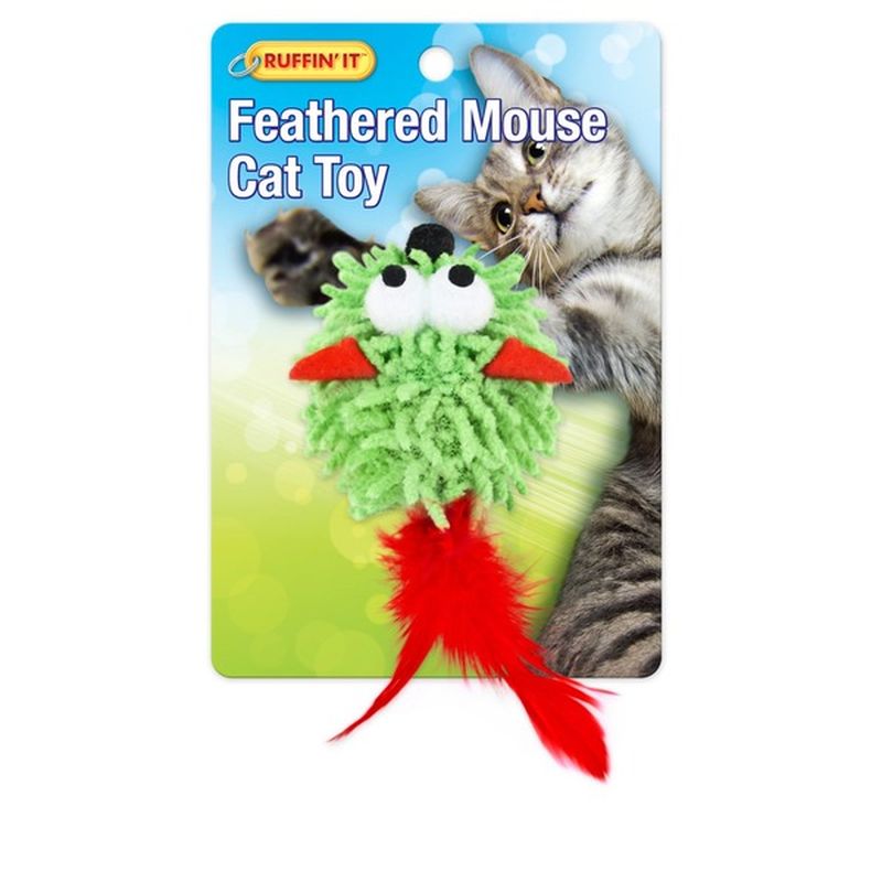 Ruffin' It Feathered Mouse Cat Toy