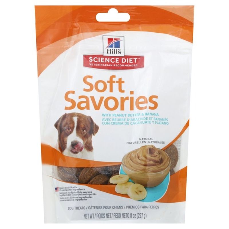 hill's science diet soft savories with peanut butter & banana dog treats