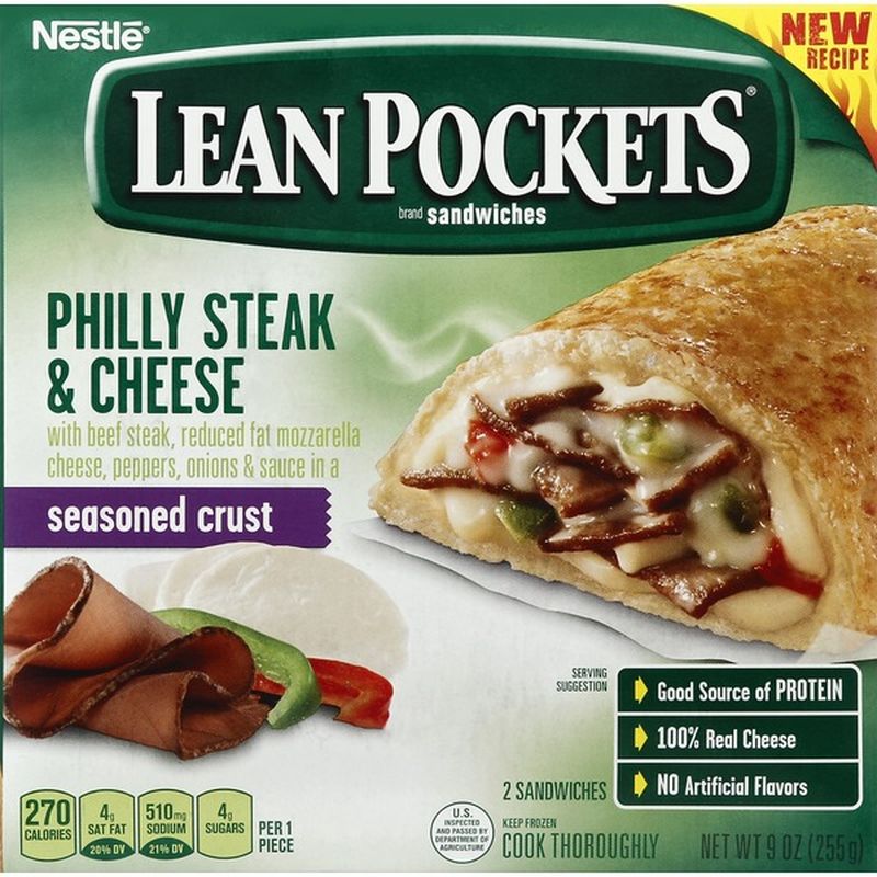 Lean Pockets Philly Steak and Cheese Frozen Sandwiches (4.5 oz) from ...