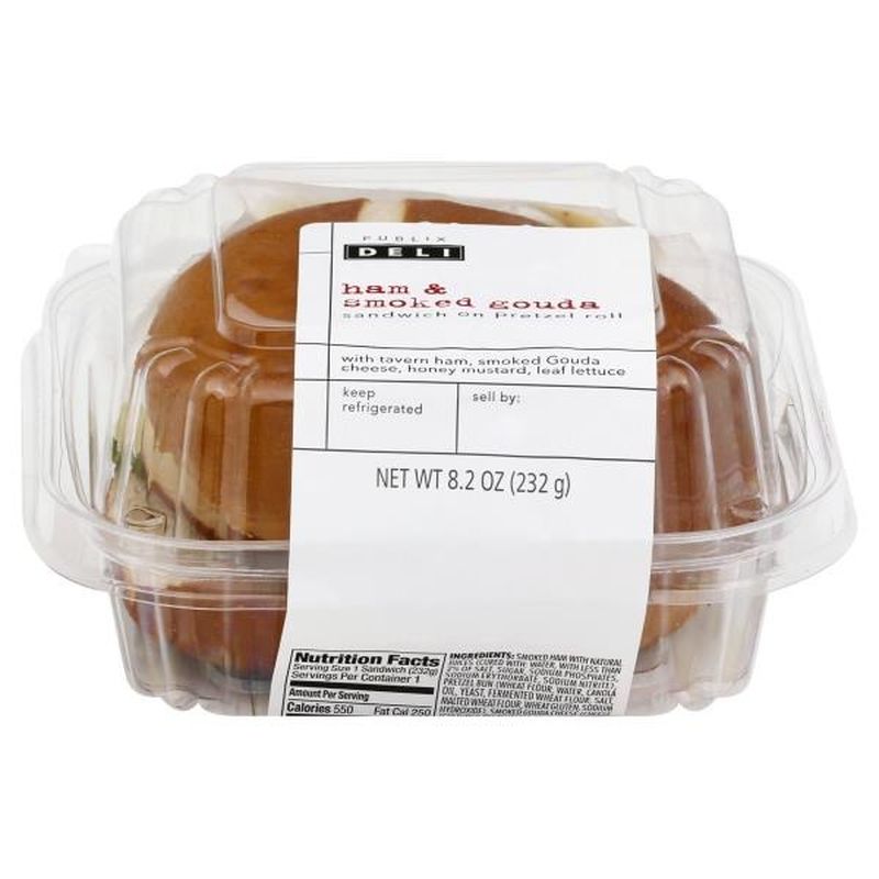 Publix Deli Sandwich on Pretzel Roll, Ham & Smoked Gouda (8.2 oz