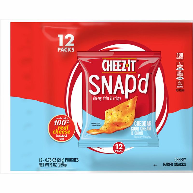 CheezIt Cheese Crisps, Baked Snack Crackers, Lunch Snacks, Cheddar