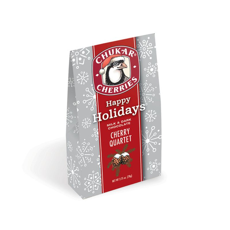 Chukar Cherries Happy Holidays Cherry Quartet Milk Dark Chocolate 2 75 Oz Delivery Or Pickup Near Me Instacart