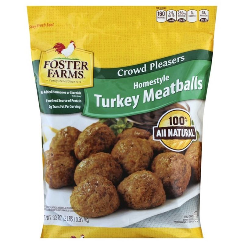 Foster Farms Turkey Meatballs, Homestyle, Crowd Pleasers (32 oz) Instacart