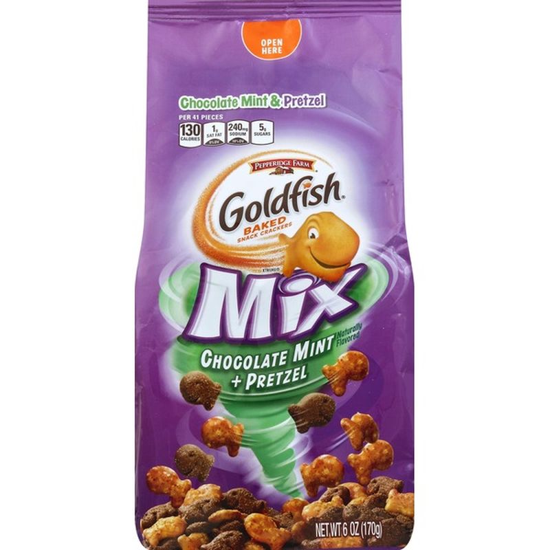 Goldfish Baked Snack Crackers, Chocolate Mint + Pretzel (6.3 oz