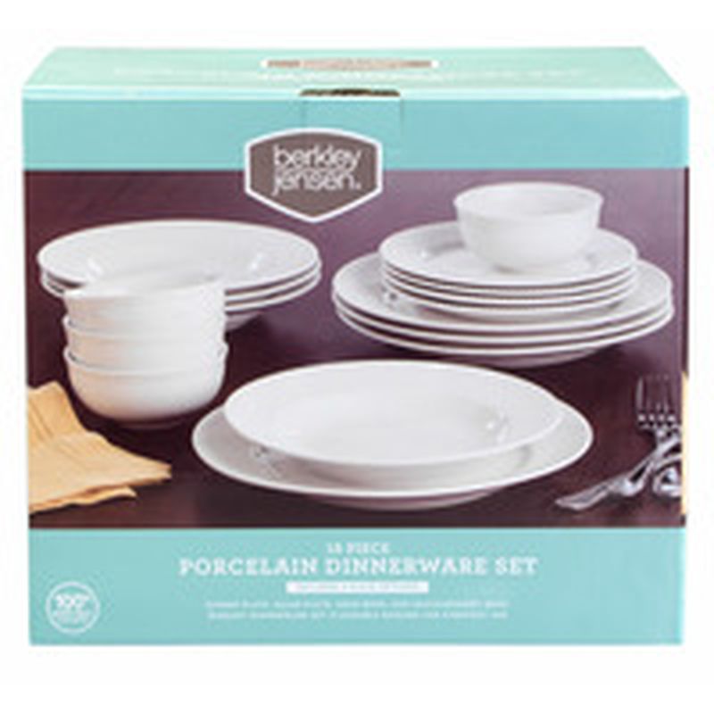 Berkley Jensen 16-Piece Porcelain Dinnerware Set