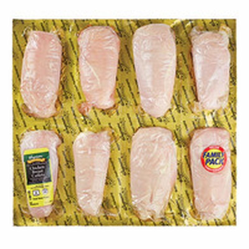 Wegmans Hand Trimmed Boneless/Skinless Chicken Breast Cutlets, FAMILY PACK