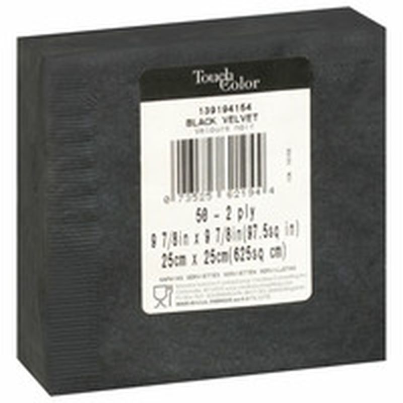 Touch of Color Napkins, Black Velvet, 2 Ply