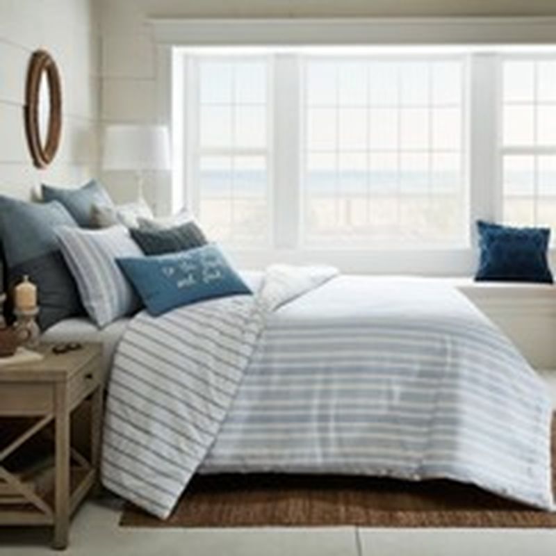 Bee Willow Home Yarn Dye Coastal Stripe 3 Piece King Comforter Set Blue White 3 Ct Instacart