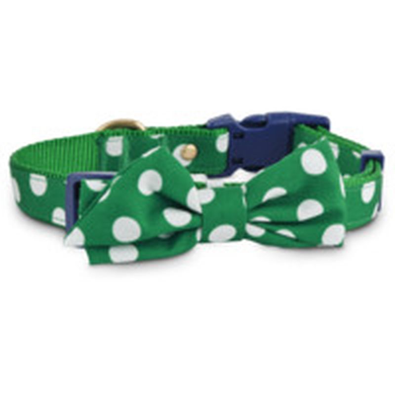 Bond & Co Large Green Polka Dot Dog Collar