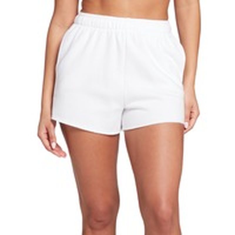 womens white fleece shorts