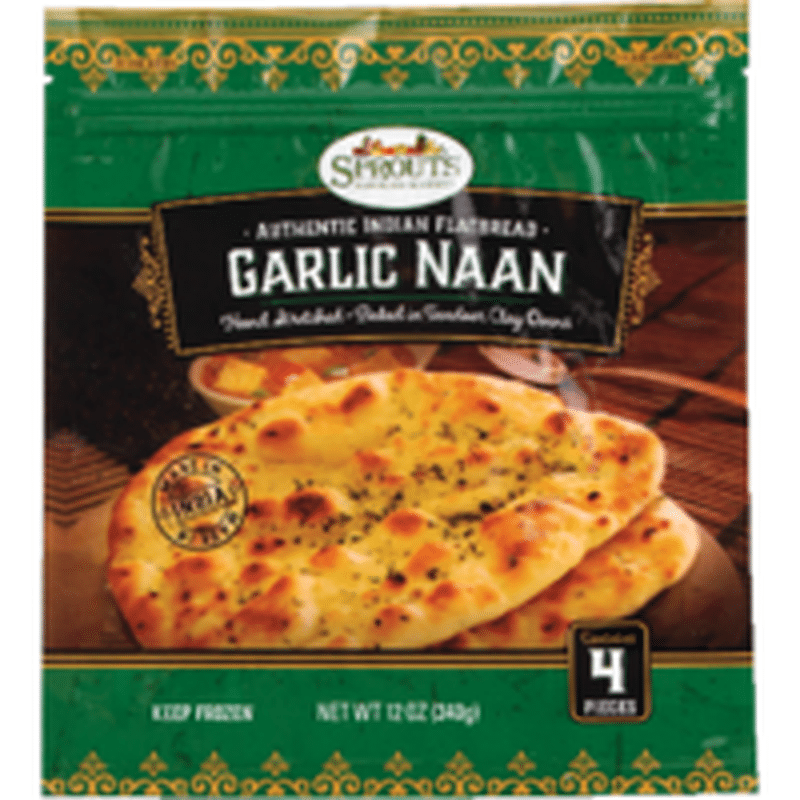 Sprouts Garlic Naan Indian Flatbread