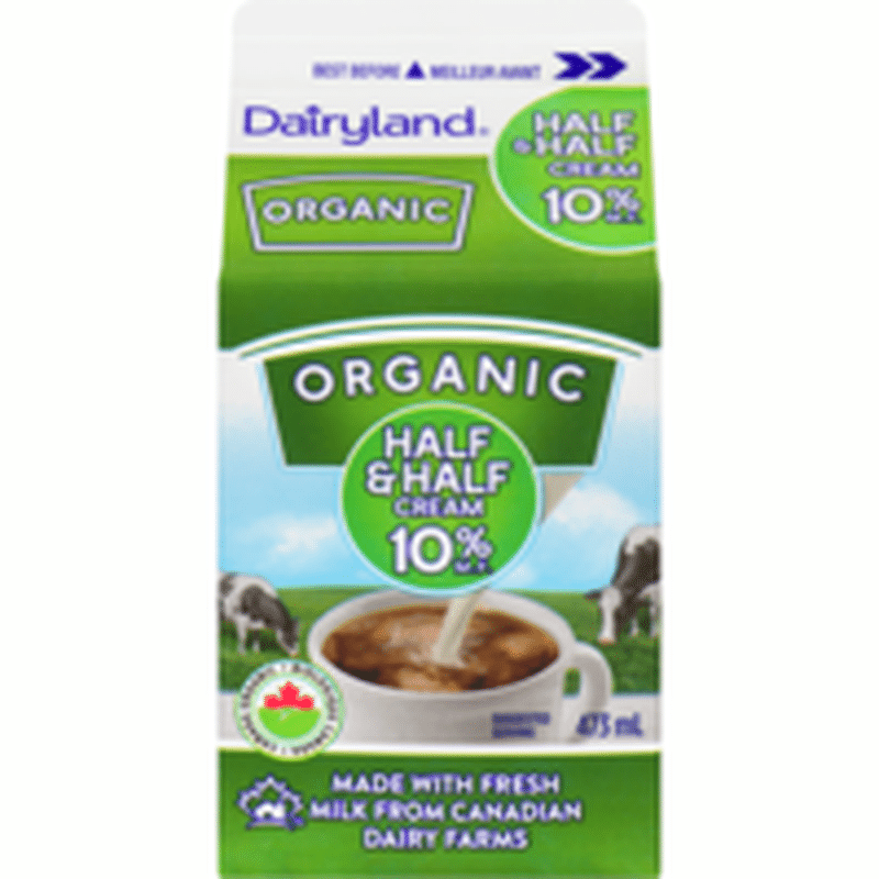 Dairyland 10 Milk Fat Organic Half Half Cream 473 Ml Instacart