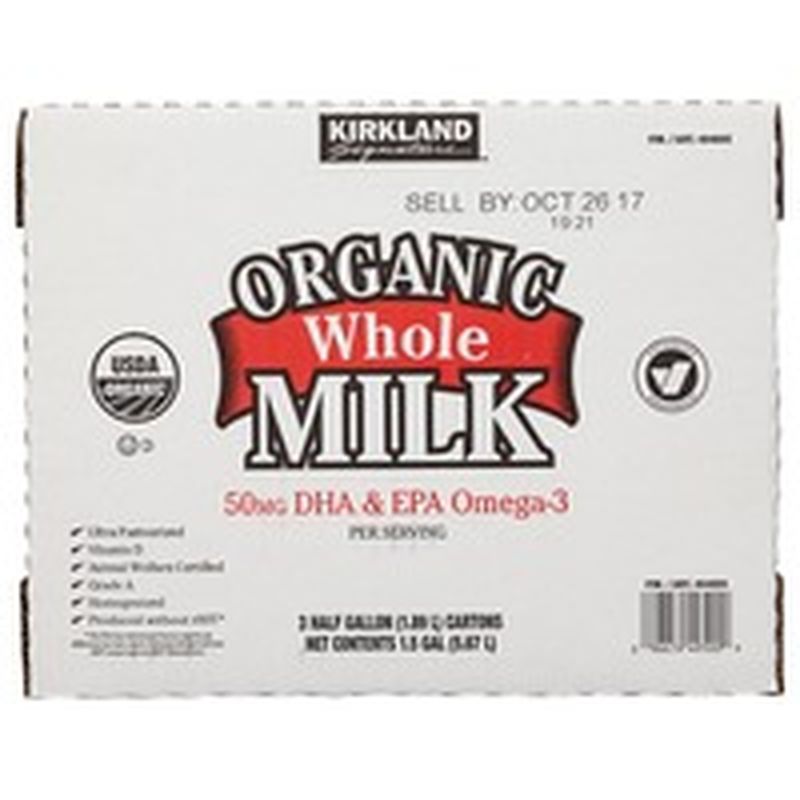 Kirkland Signature Organic Whole Milk (0.5 gal) Instacart