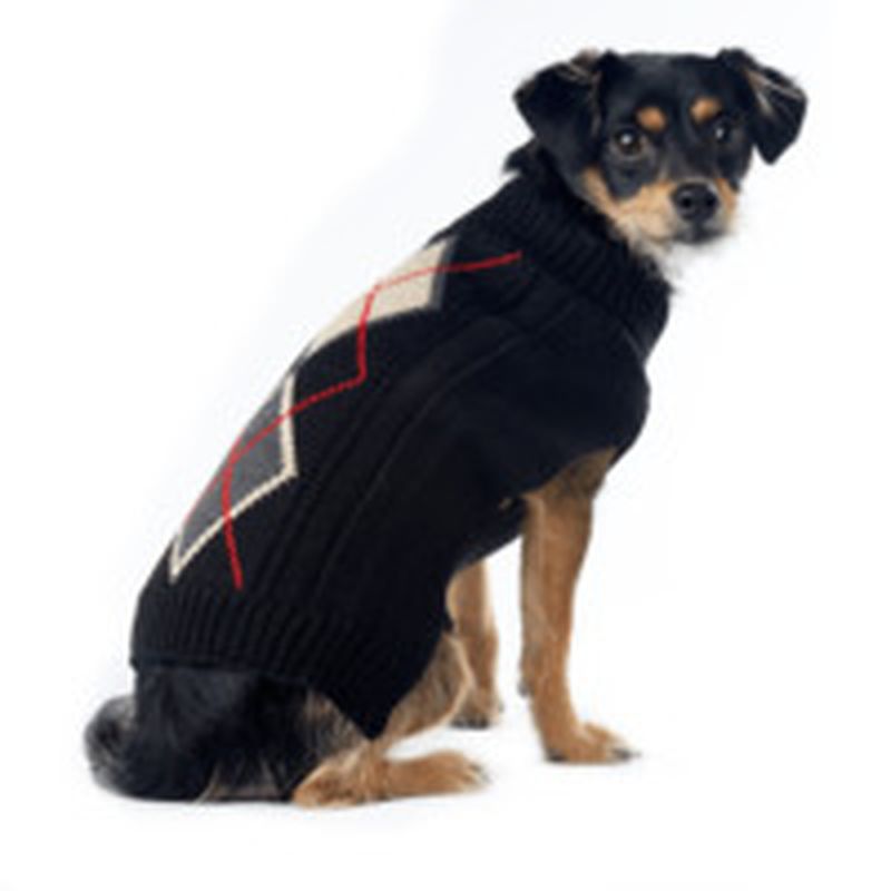 SimplyShe Extra Extra Large Black Argyle Dog Sweater