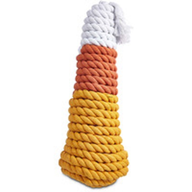 Large Halloween Candy Corn Rope Dog Toy