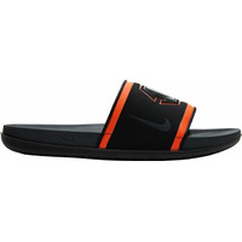 nike slides orange and black