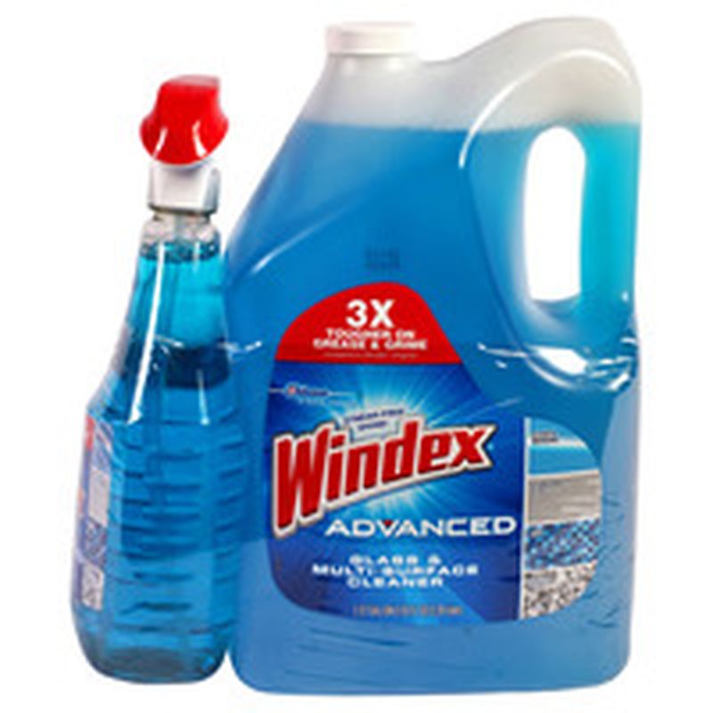 Windex Advanced Glass & Multi-Surface Cleaner, Spray Bottle + Refill